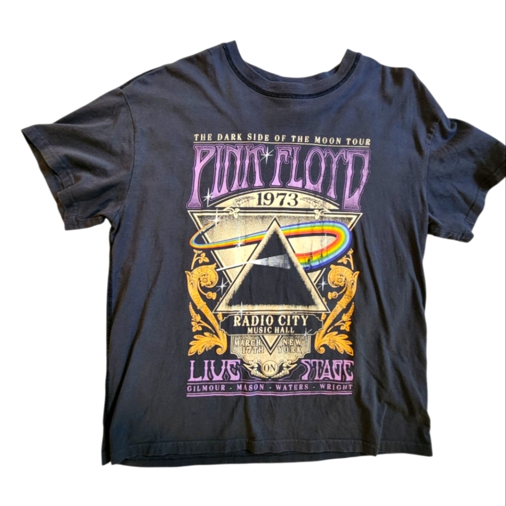 H&M Pink Floyd 1973 Oversized Graphic Tee Grey Small